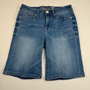 Seven 7 Bermuda Jean Shorts Womens Size 8 Medium Wash Denim